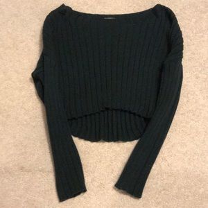 Emerald green express sweater cropped
